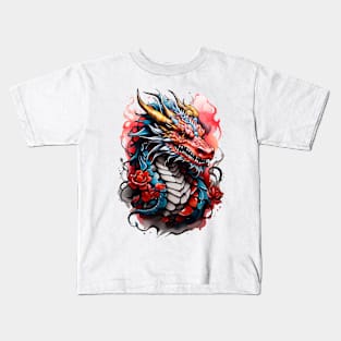 Red Blue Dragon Kids T-Shirt